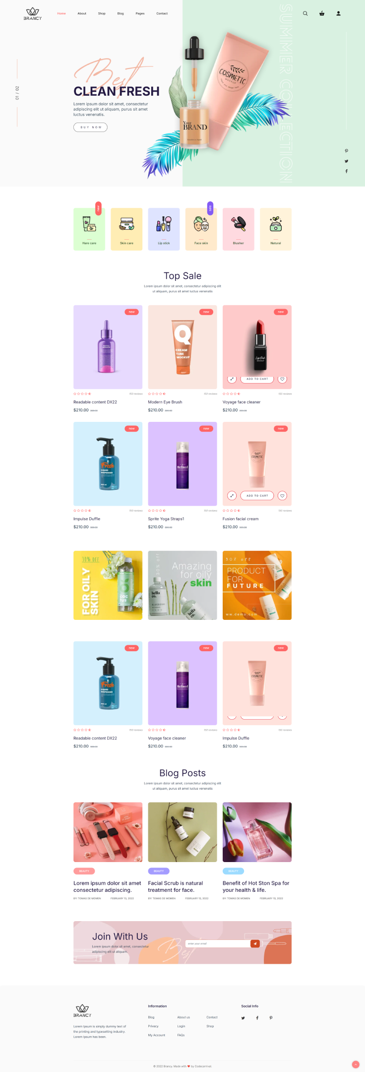 E-commerce beauty e make-up